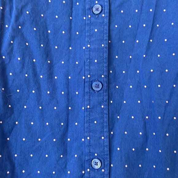 Blue with white polkadot, relaxed, fit Tommy Hilfiger button up shirt - Picture 2 of 3